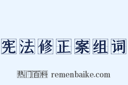 宪法修正案组词是什么意思的图片